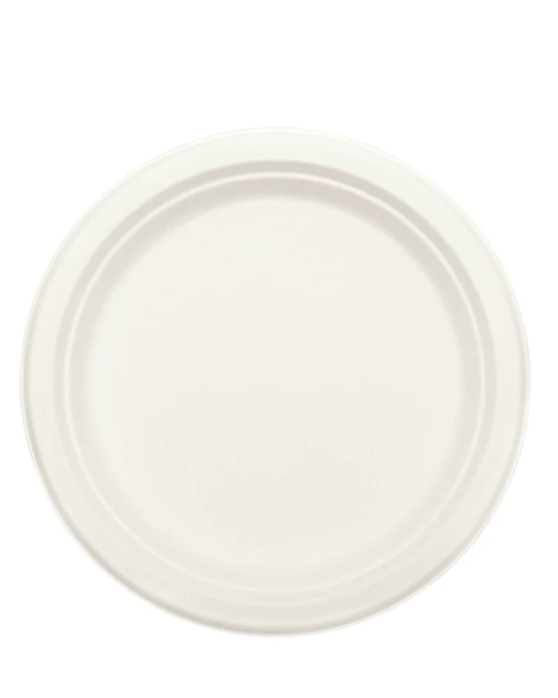 White Eco Sugar Cane 22cm Round Plates Pack of 50