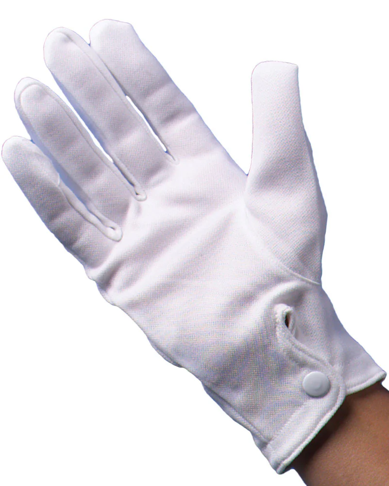 White Gloves with Snap Closure - Image 2