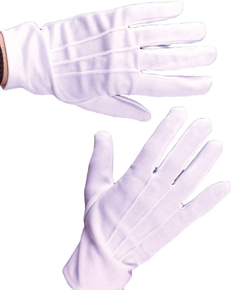 White Gloves with Snap Closure - Image 3