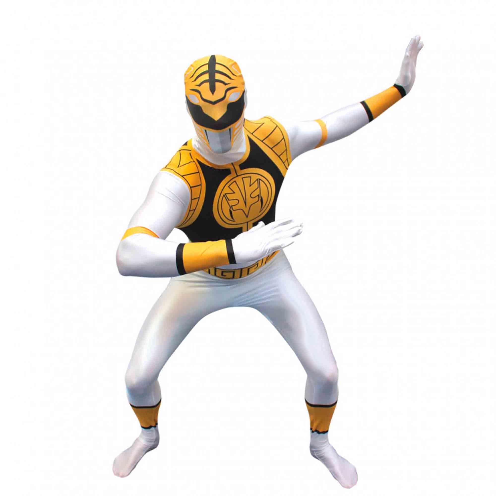 White Power Rangers Morphsuit Adult Costume Size XX-Large