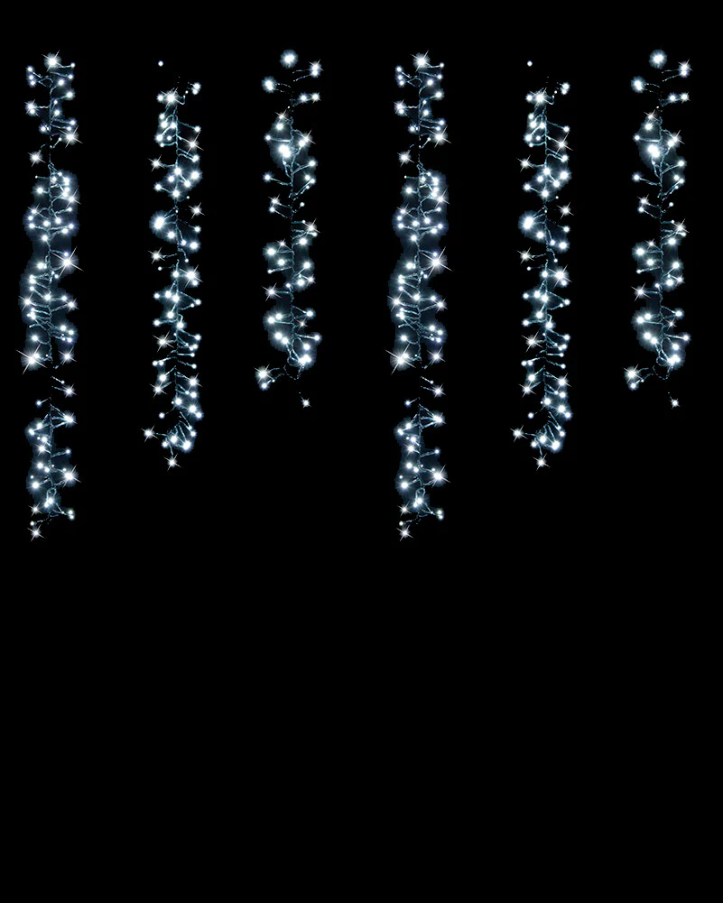 White Tree Clusters LED Solar Christmas Lights 2m Pack of 6