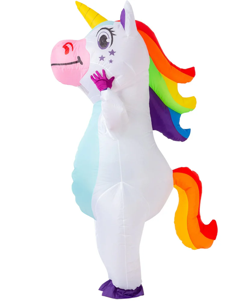 White Unicorn Inflatable Kids Costume - Image 3