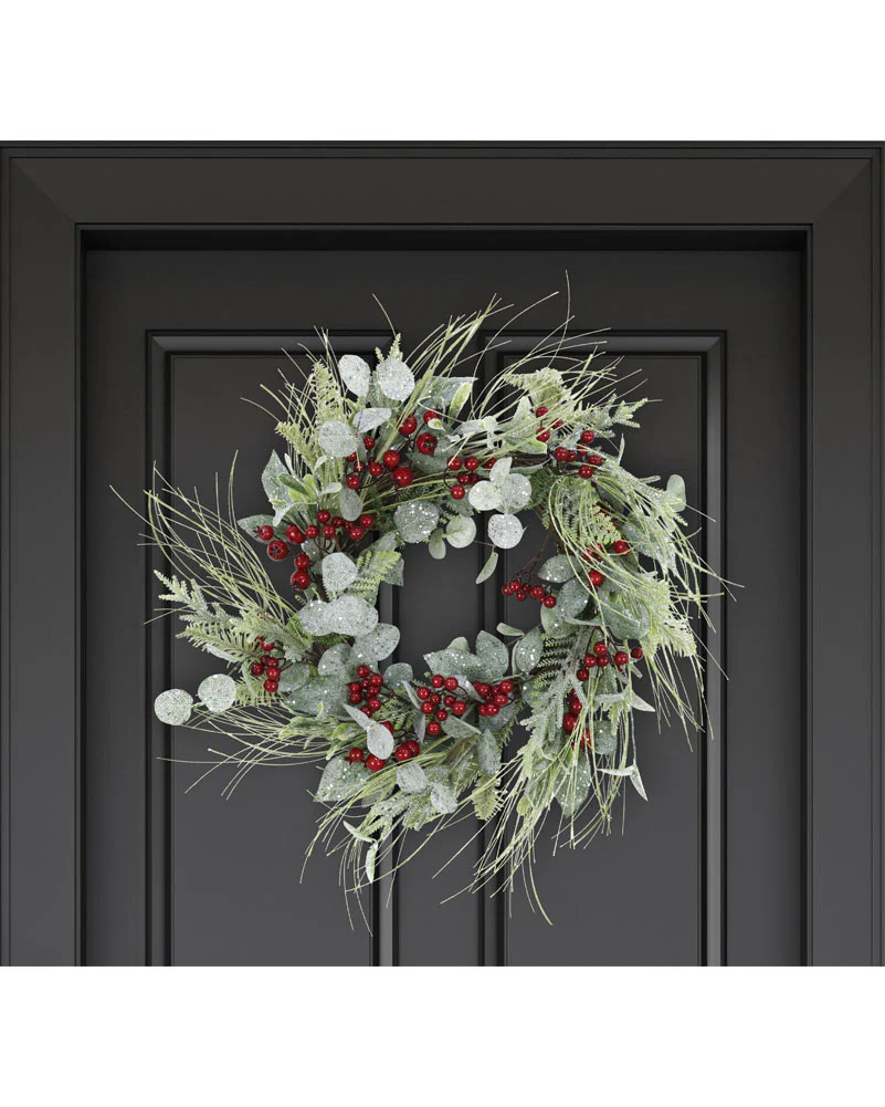 Wild Eucalyptus Berry Christmas Wreath 50cm - Image 2