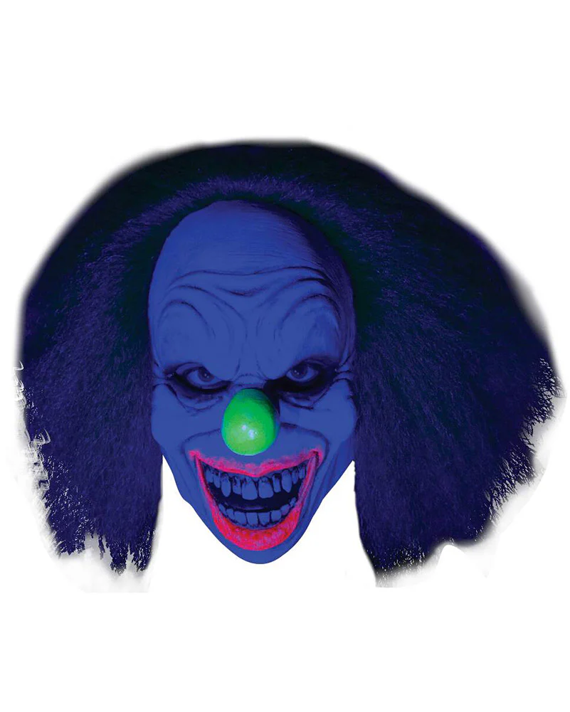 Wild Neon Clown Deluxe Mask with Hair - Image 5