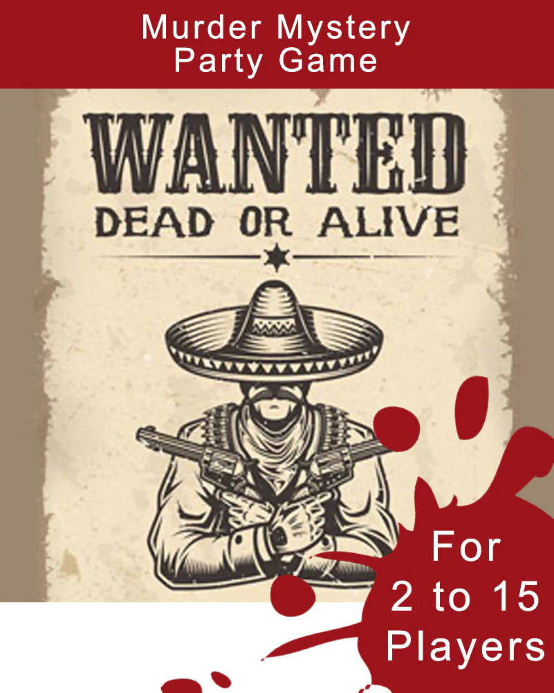 Wild West Digital Murder Mystery Game for 2 to 15 Players