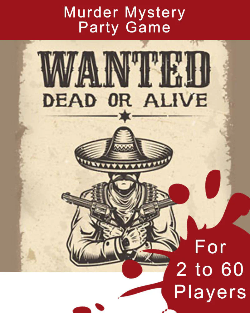 Wild West Digital Murder Mystery Game for 2 to 60 Players