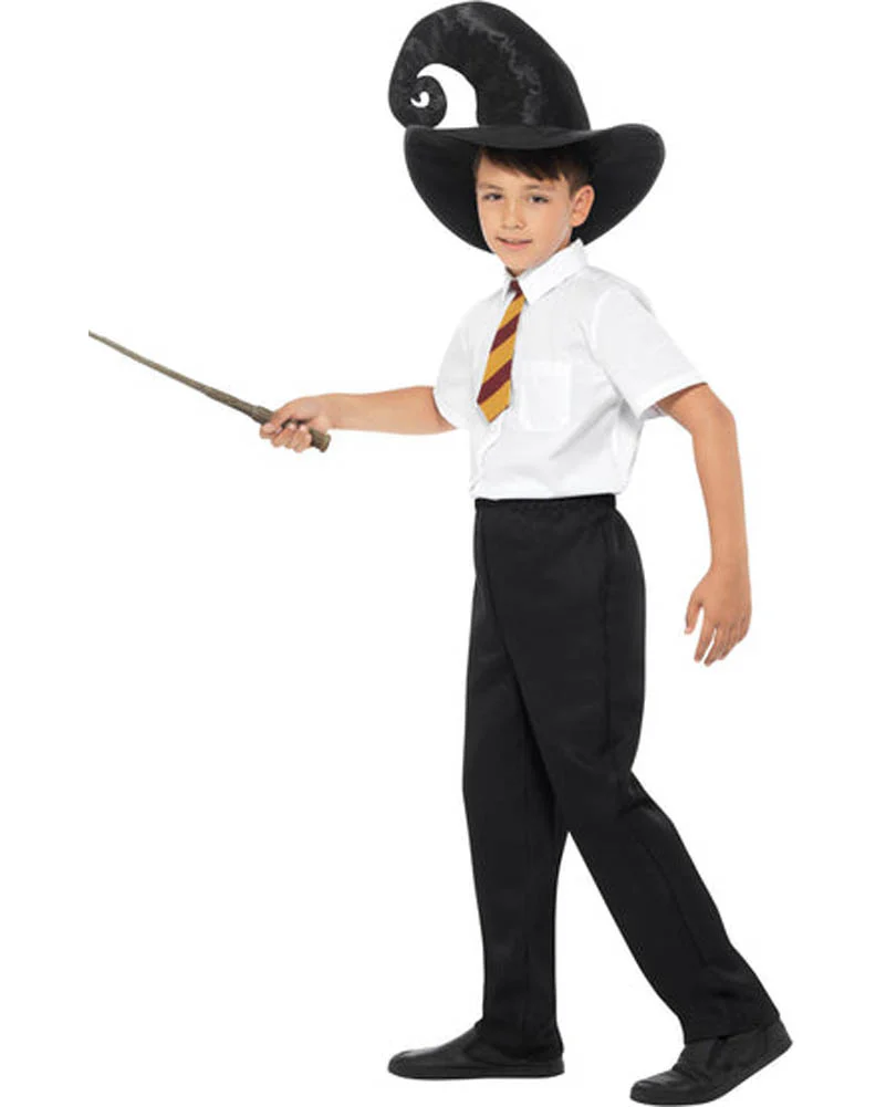 Wizard Hat Tie and Wand Kids Set - Image 2