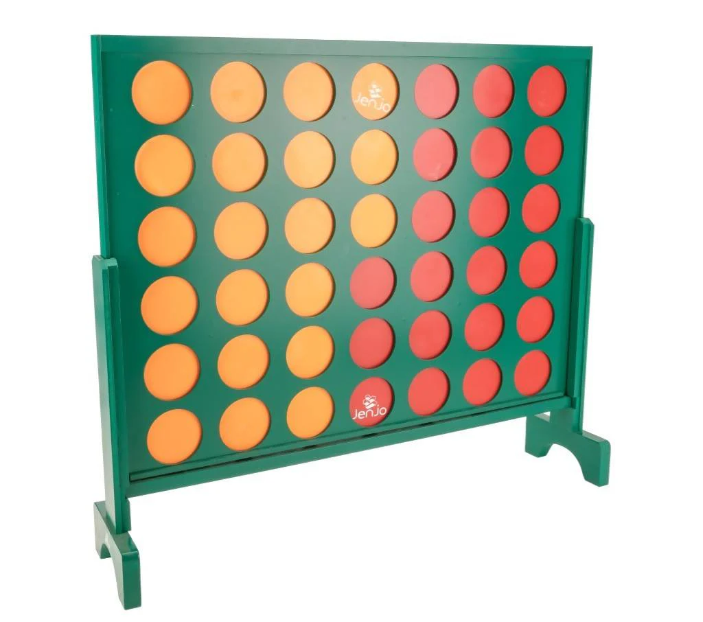 Wooden Indoor Outdoor Giant Connect Four In A Row Game Set 120x109cm Green - Image 2