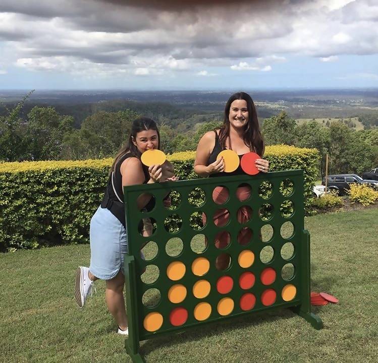 Wooden Indoor Outdoor Giant Connect Four In A Row Game Set 120x109cm Green - Image 6