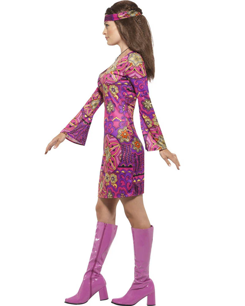 60s Woodstock Hippie Chick Womens Plus Size Costume - Image 2