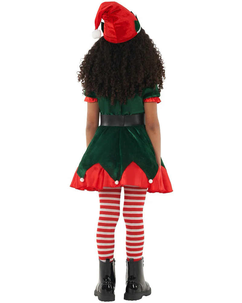 Workshop Elf Dress Green Girls Costume - Image 2