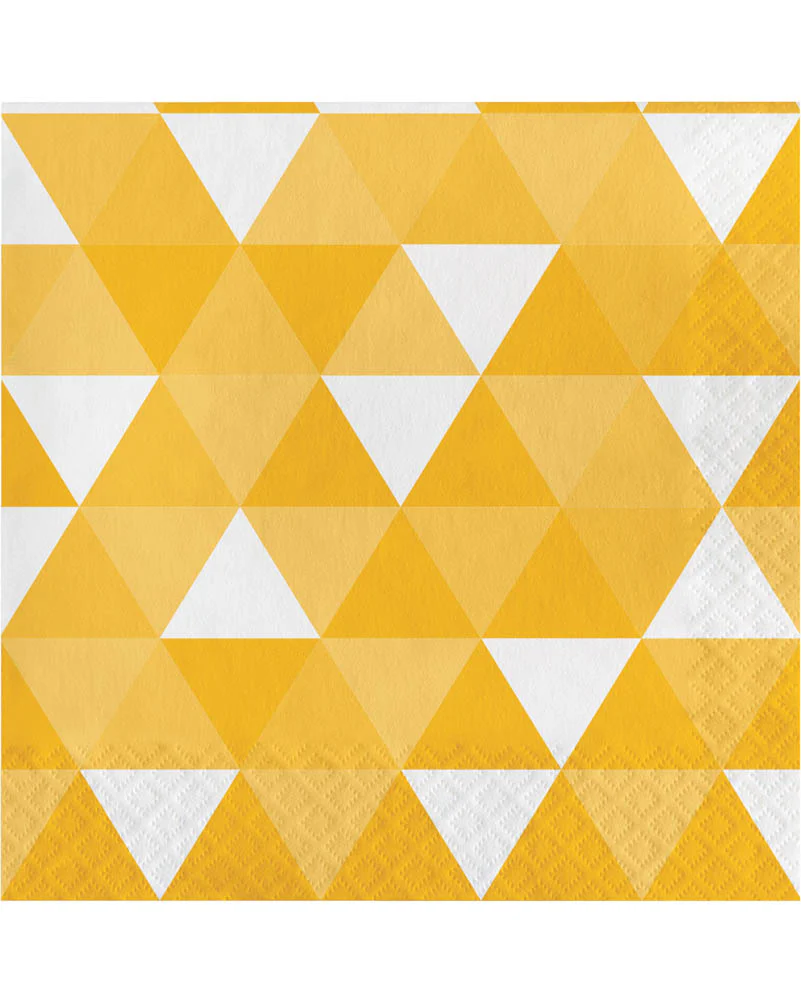 Yellow Fractal Lunch Napkins Pack of 16