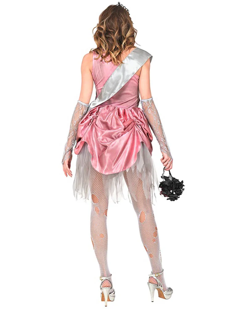 Zombie Pink Prom Queen Womens Costume - Image 2