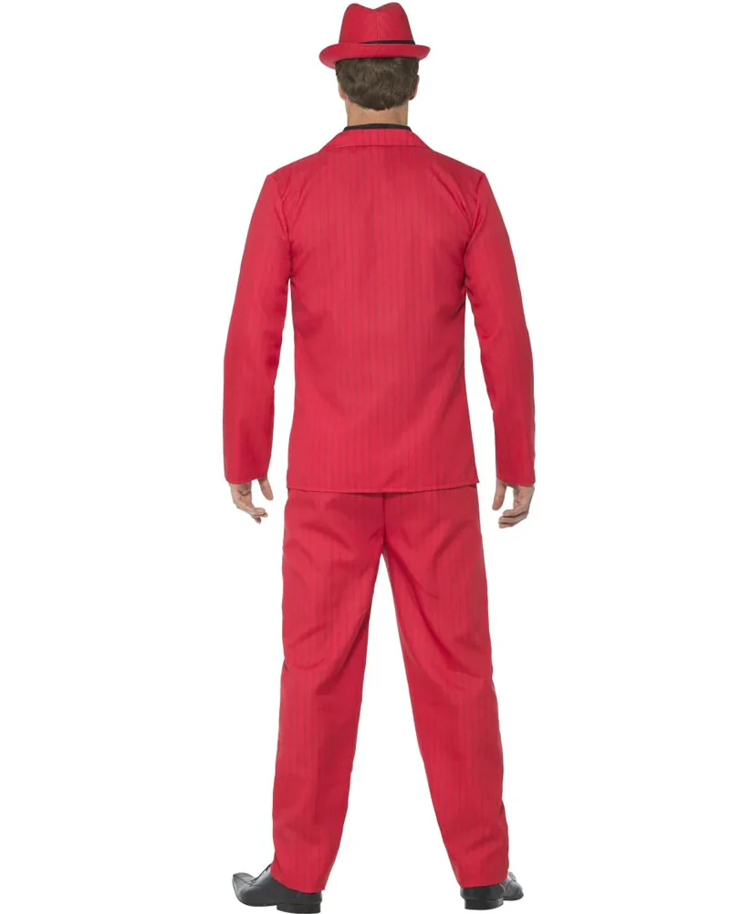 20s Zoot Suit Red Gangster Mens Costume - Image 3